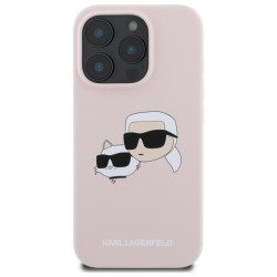 Karl Lagerfeld KLHMP16LSKCHPPLP Hardcase Silicone Double Heads Print for iPhone 16 Pro 6.3" / pink