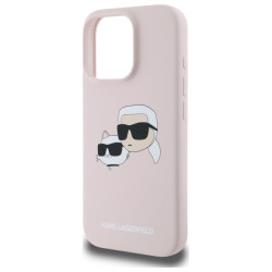 Karl Lagerfeld KLHMP16LSKCHPPLP Hardcase Silicone Double Heads Print for iPhone 16 Pro 6.3" / pink