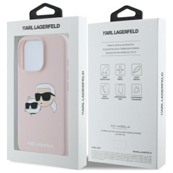 Karl Lagerfeld KLHMP16LSKCHPPLP Hardcase Silicone Double Heads Print for iPhone 16 Pro 6.3" / pink