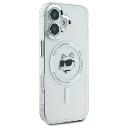 Karl Lagerfeld KLHMP16MHLSCHH Hardcase IML Metal Choupette Head MagSa for iPhone 16 Plus 6.7" / white
