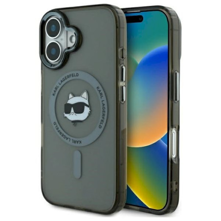 Karl Lagerfeld KLHMP16MHLSCHK Hardcase IML Metal Choupette Head MagS for iPhone 16 Plus 6.7" / black