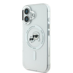Karl Lagerfeld KLHMP16MHLSKCH Hardcase IML Metal Karl&Choupette Head for iPhone 16 Plus 6.7" / white