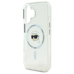 Karl Lagerfeld KLHMP16MHLSKIH Hardcase IML Metal Karl Head MagSafe for iPhone 16 Plus 6.7" / white