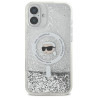 Karl Lagerfeld KLHMP16MLGKISGH iPhone 16 Plus 6.7" hardcase transparent Liquid Glitter Karl Head Mag