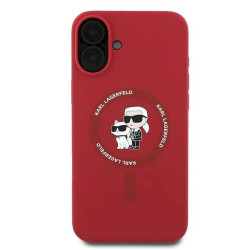 Karl Lagerfeld KLHMP16MSCMKCRHR iPhone 16 Plus 6.7" red hardcase Silicone Karl&Choupette Hea