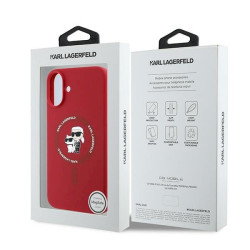 Karl Lagerfeld KLHMP16MSCMKCRHR iPhone 16 Plus 6.7" red hardcase Silicone Karl&Choupette Hea