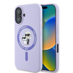 Karl Lagerfeld KLHMP16MSCMKCRHU Silicone Karl&Choupette Hardcase for iPhone 16 Plus 6.7" / purple