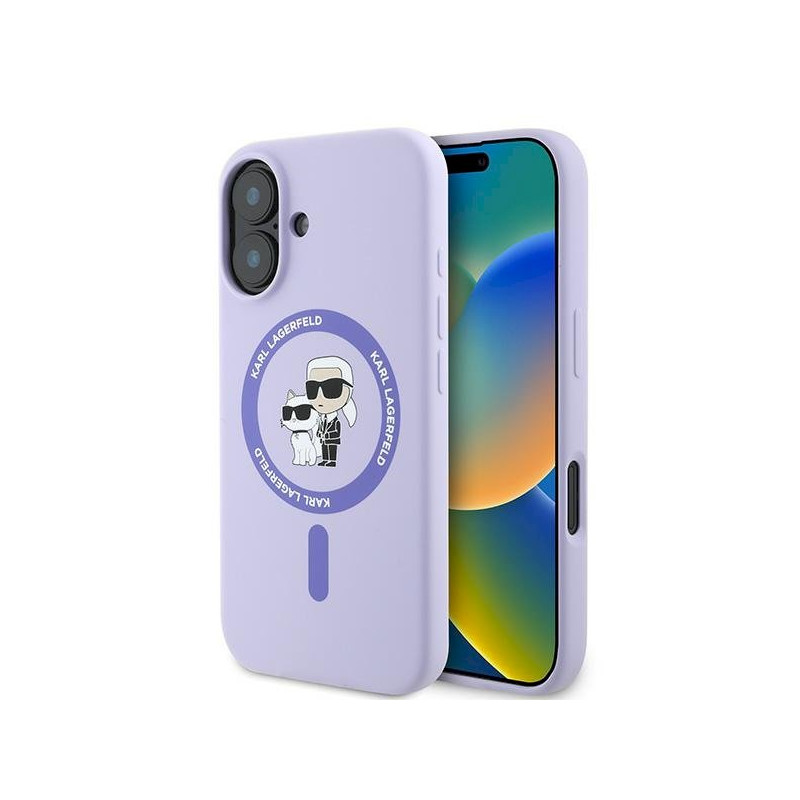 Karl Lagerfeld KLHMP16MSCMKCRHU Silicone Karl&Choupette Hardcase for iPhone 16 Plus 6.7" / purple