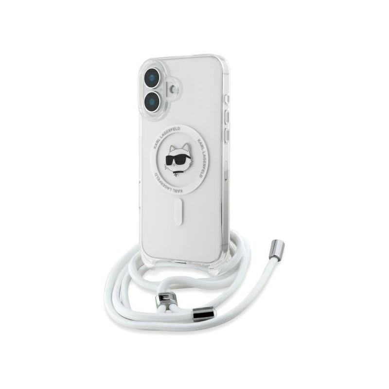 Karl Lagerfeld KLHMP16SHCCHNT iPhone 16 6.1" hardcase transparent IML Choupette Head & Cord Magsafe
