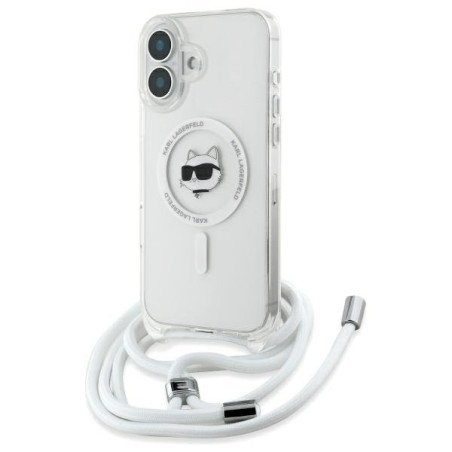Karl Lagerfeld KLHMP16SHCCHNT iPhone 16 6.1" hardcase transparent IML Choupette Head & Cord Magsafe