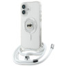 Karl Lagerfeld KLHMP16SHCKHNT iPhone 16 6.1" hardcase transparent Crossbody IML Karl Head Magsafe