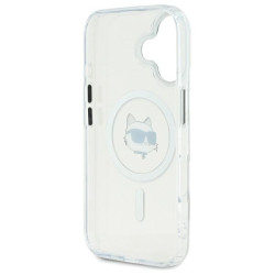 Karl Lagerfeld KLHMP16SHLSCHH iPhone 16 6.1" hardcase IML Metal Choupette Head MagSafe / white