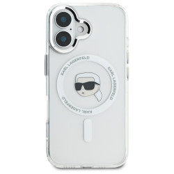 Karl Lagerfeld KLHMP16SHLSKIH Hardcase IML Metal Karl Head MagSafe for iPhone 16 6.1" / white