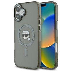 Karl Lagerfeld KLHMP16SHLSKIK hardcase IML Metal Karl Head MagSafe for iPhone 16 6.1" / black