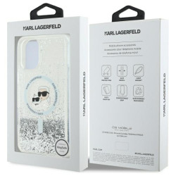 Karl Lagerfeld KLHMP16SLGKCSGH Liquid Glitter Karl&Choupette Head Hardcase for iPhone 16 6.1" / transparent