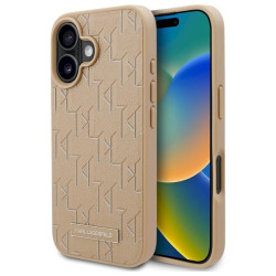 Karl Lagerfeld KLHMP16SPKHPORPE Hardcase Hot Stamp MagSafe for iPhone 16 6.1" / beige