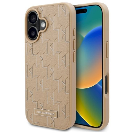 Karl Lagerfeld KLHMP16SPKHPORPE Hardcase Hot Stamp MagSafe for iPhone 16 6.1" / beige