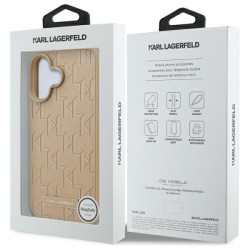 Karl Lagerfeld KLHMP16SPKHPORPE Hardcase Hot Stamp MagSafe for iPhone 16 6.1" / beige