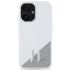 Karl Lagerfeld KLHMP16SSCMKMPCH Hardcase Silicone Initial Metal Logo Ma for iPhone 16 6,1" / white
