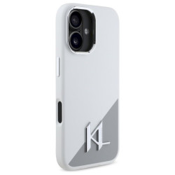 Karl Lagerfeld KLHMP16SSCMKMPCH Hardcase Silicone Initial Metal Logo Ma for iPhone 16 6,1" / white
