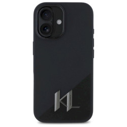 Karl Lagerfeld KLHMP16SSCMKMPCK Silicone Shadow Metal Initial Hardcase for iPhone 16 6.1" / black