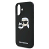 Karl Lagerfeld KLHMP16SSKCHPPLK iPhone 16 6.1" Black Hardcase Silicone Double Heads Print MagS