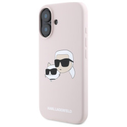 Karl Lagerfeld KLHMP16SSKCHPPLP Hardcase Silicone Double Heads Print MagSa for iPhone 16 6.1" / pink