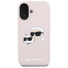 Karl Lagerfeld KLHMP16SSKCHPPLP Hardcase Silicone Double Heads Print MagSa for iPhone 16 6.1" / pink