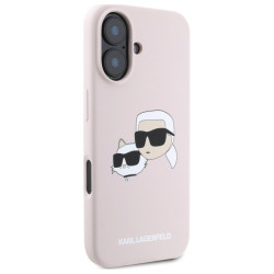 Karl Lagerfeld KLHMP16SSKCHPPLP Hardcase Silicone Double Heads Print MagSa for iPhone 16 6.1" / pink