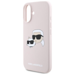 Karl Lagerfeld KLHMP16SSKCHPPLP Hardcase Silicone Double Heads Print MagSa for iPhone 16 6.1" / pink