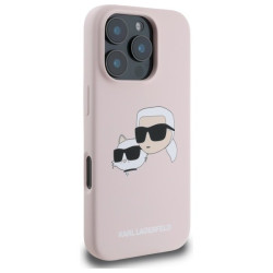 Karl Lagerfeld KLHMP16XSKCHPPLP Hardcase Silicone Double Heads for iPhone 16 Pro Max 6.9" / pink