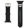 Karl Lagerfeld Pasek KLAWLSLCK Apple Watch 42/44/45mm Silicone Choupette Heads / black