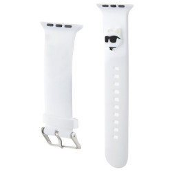 Karl Lagerfeld Strap KLAWMSLCNH Apple Watch 38/40/41mm / white 3D Rubber Choupette Heads