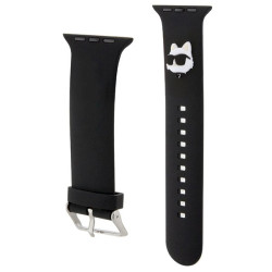 Karl Lagerfeld Strap KLAWMSLCNK Apple Watch 38/40/41mm 3D Rubber Choupette Heads / black