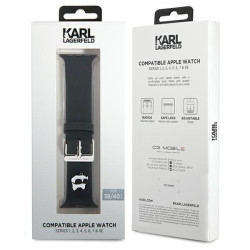 Karl Lagerfeld Strap KLAWMSLCNK Apple Watch 38/40/41mm 3D Rubber Choupette Heads / black