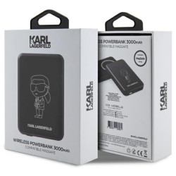 Karl Lagerfeld Powerbank indukcyjnyKLPBMKIOTTGK 5W 3000mAh Ikonik MagSafe / black