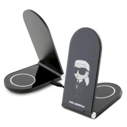 Karl Lagerfeld foldable wireless charger 2-in-1 KLDCRFALKINK 15W / black Ikonik MagSafe