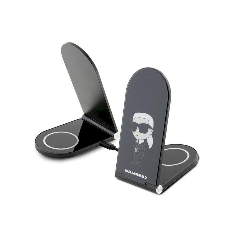 Karl Lagerfeld foldable wireless charger 2-in-1 KLDCRFALKINK 15W / black Ikonik MagSafe