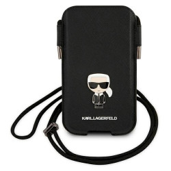 Karl Lagerfeld Torebka KLHCP12LOPHKMK 6,7" hardcase Saffiano Ikonik Kar / black