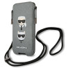 Karl Lagerfeld Torebka KLHCP12MOPHKCG 6,1" grey hardcase Saffiano Ikonik Karl&Choupette Head