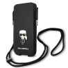 Karl Lagerfeld Torebka KLHCP12MOPHKMK 6.1" hardcase Saffiano Ikonik Karl`s / black