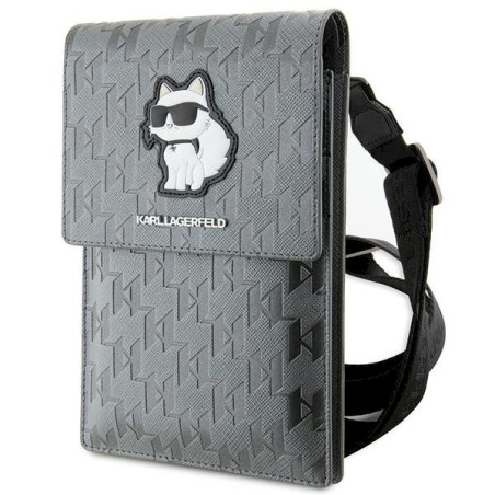 Karl Lagerfeld Torebka KLWBSAKHPCG Saffiano Monogram Choupette / silver