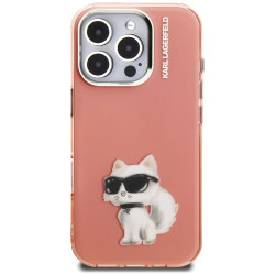 Karl Lagerfeld IML Aquarelle Choupette & Logo Case for iPhone 16 Pro / pink