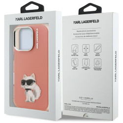 Karl Lagerfeld IML Aquarelle Choupette & Logo Case for iPhone 16 Pro / pink