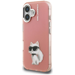 Karl Lagerfeld IML Aquarelle Choupette & Logo Case for iPhone 16 / pink