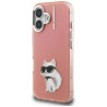 Karl Lagerfeld IML Aquarelle Choupette & Logo Case for iPhone 16 / pink