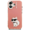 Karl Lagerfeld IML Aquarelle Choupette & Logo Case for iPhone 16 / pink