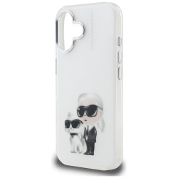 Karl Lagerfeld IML Aquarelle Karl & Choupette & Logo Case for iPhone 16 / white