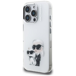 Karl Lagerfeld IML Aquarelle Karl & Choupette & Logo Case for iPhone 16 Pro Max / white