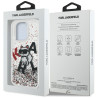 Karl Lagerfeld Liquid Glitter Choupette Logo Case for iPhone 16 Pro Max / transparent